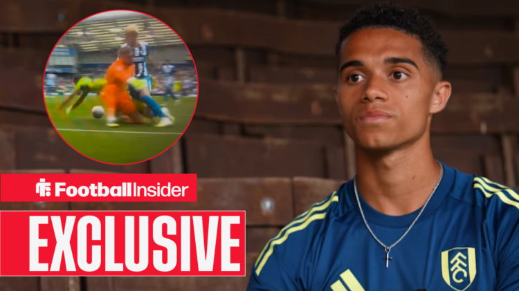 Exclusive news Fulham midfielder Josh King looks over at penalty shout involving Bart Verbruggen