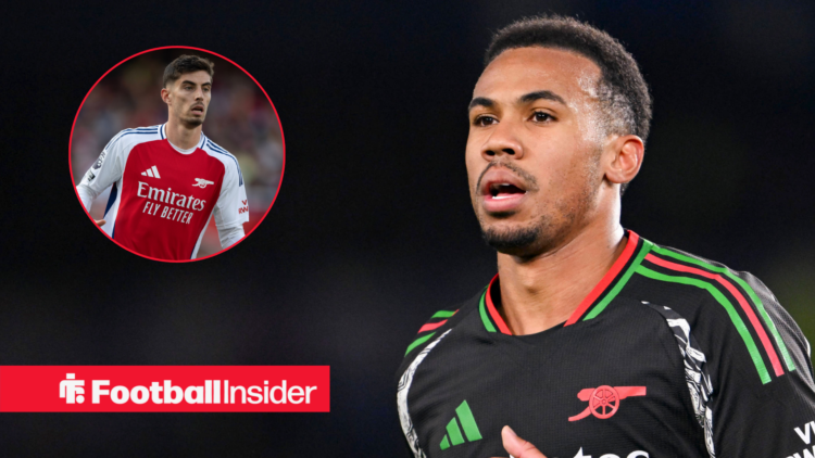 Gabriel Magalhaes running, Kai Havertz in a circular inset