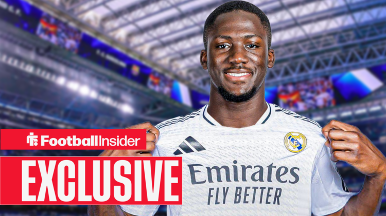 Exclusive news Ibrahima Konate poses in a Real Madrid kit