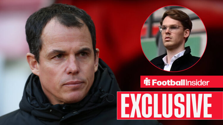 Exclusive news Sunderland manager Regis Le Bris looks on at chairman Kyril Louis-Dreyfus