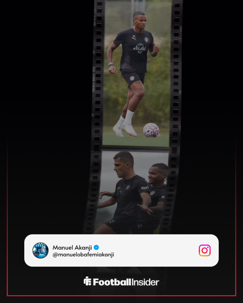Manuel Akanji showing Man City training session