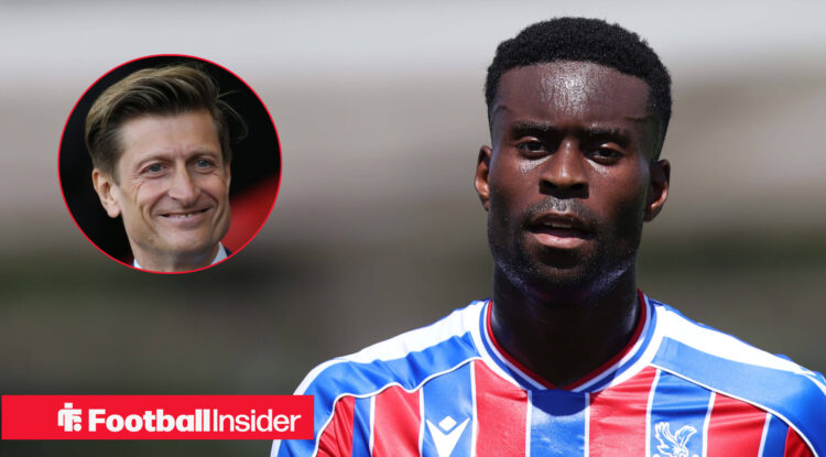Crystal Palace defender Marc Guehi alongside a head shot of chairman Steve Parish
