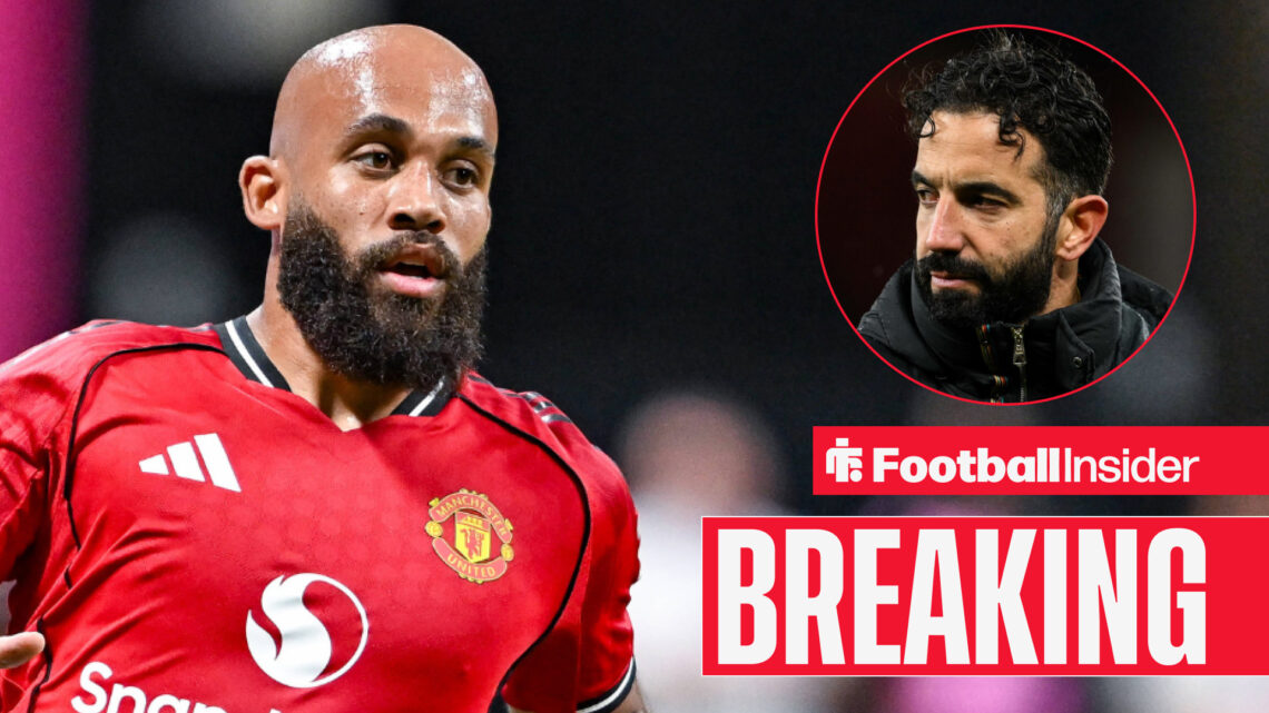 Breaking news Man United manager Ruben Amorim looks at Bryan Mbeumo