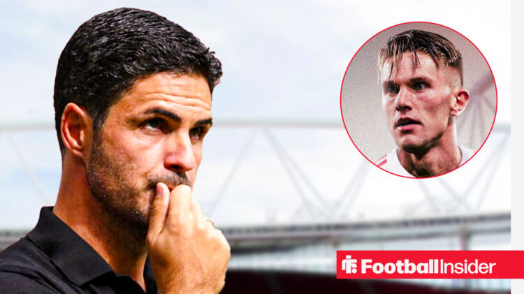 Arsenal manager Mikel Arteta and striker Viktor Gyokeres
