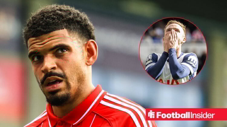 Nottingham Forest's Morgan Gibbs-White and Tottenham's James Maddison
