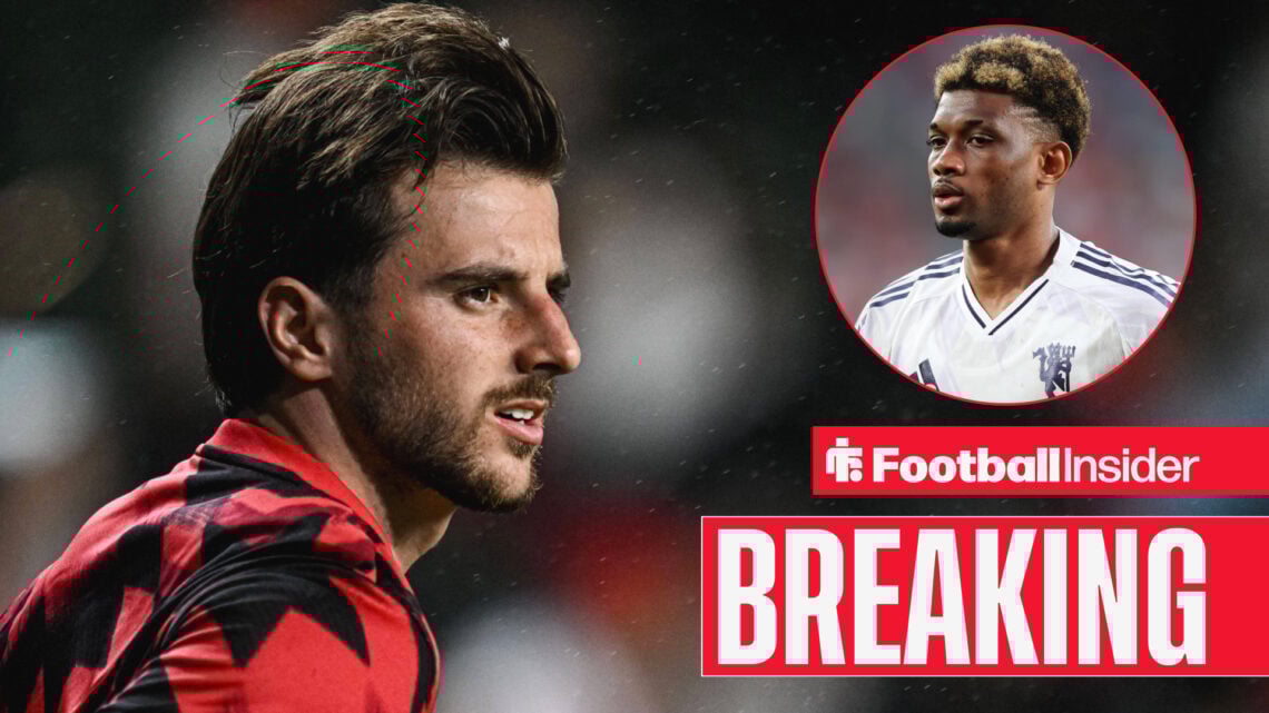 Breaking news Mason Mount looks across at Man United teammate Amad
