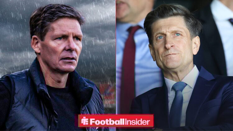 Oliver Glasner upset on the Selhurst Park touchline alongside Steve Parish