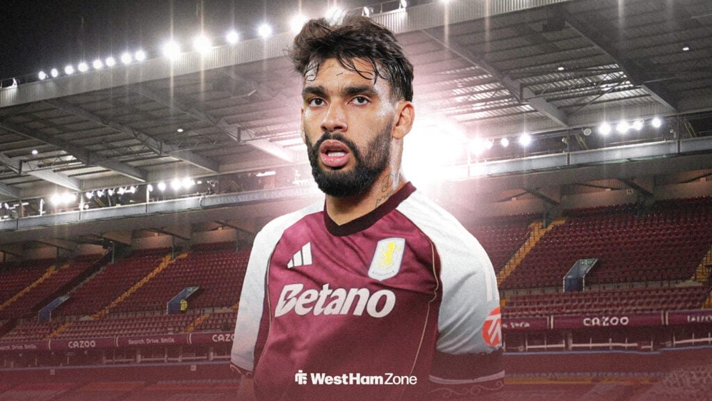 Lucas Paqueta in Aston Villa's home kit