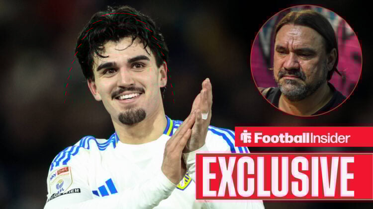 Pascal Struijk applauds Leeds United fans as Daniel Farke is including in a circular inset