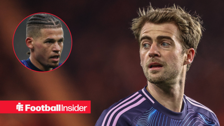Patrick Bamford alongside a circular inset of Kalvin Phillips