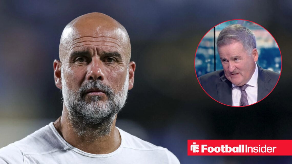 An image of Man City boss Pep Guardiola alongside a headshot of Richard Keys