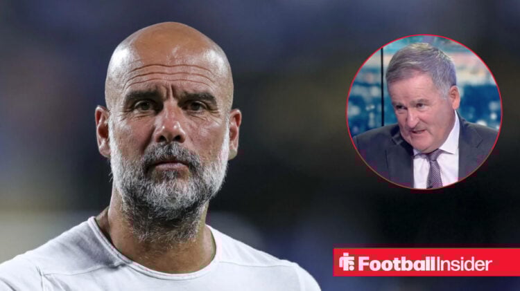 An image of Man City boss Pep Guardiola alongside a headshot of Richard Keys