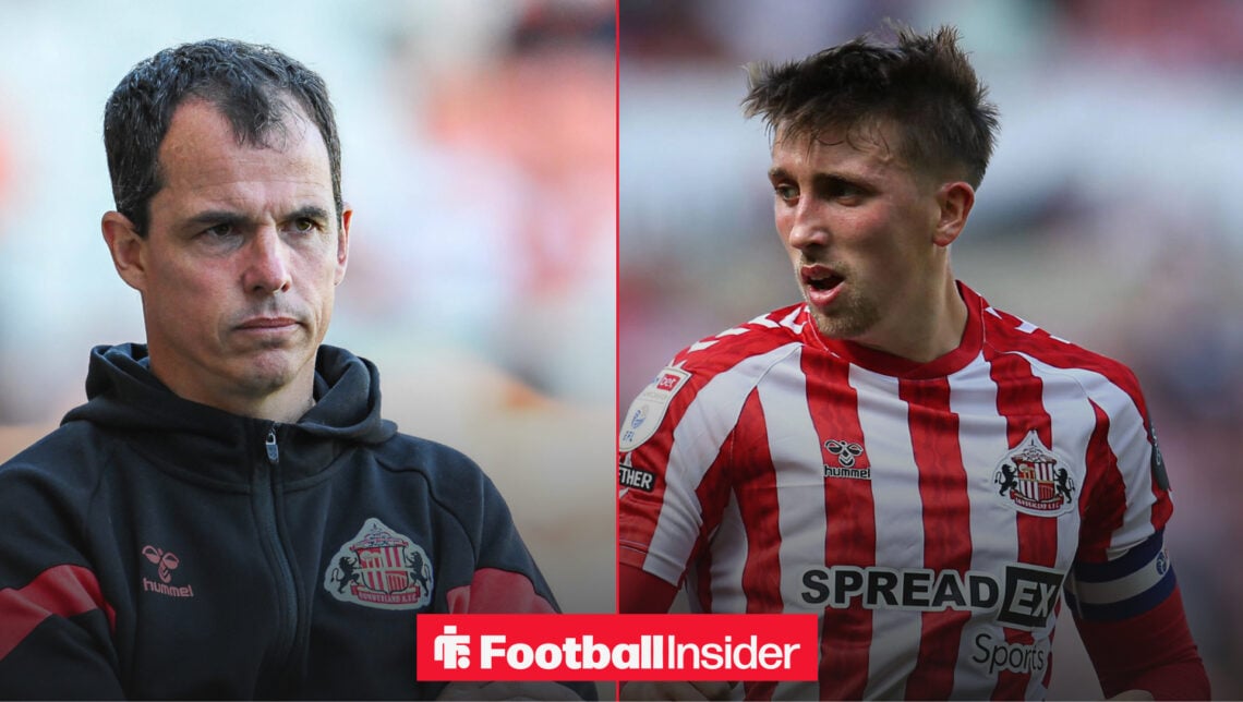An image of Sunderland boss Regis Le Bris alongside one of midfielder Dan Neil