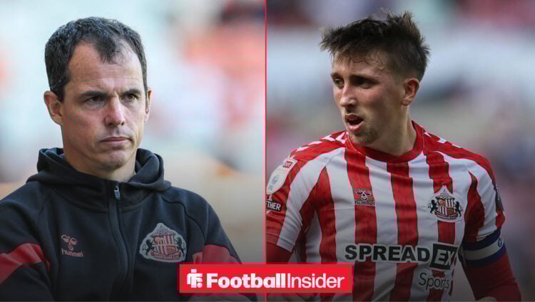 An image of Sunderland boss Regis Le Bris alongside one of midfielder Dan Neil