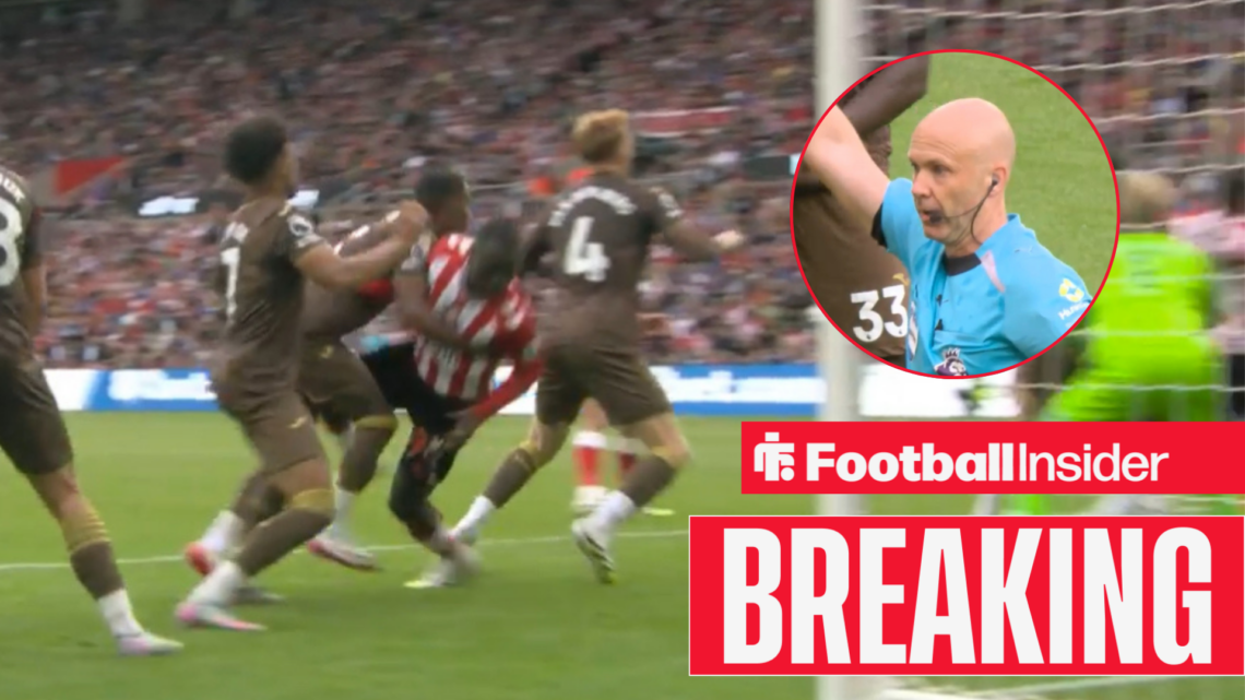 Rico Henry's foul on Habib Diarra, Anthony Taylor giving yellow
