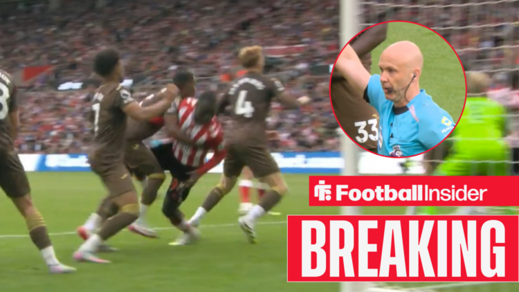 Rico Henry's foul on Habib Diarra, Anthony Taylor giving yellow