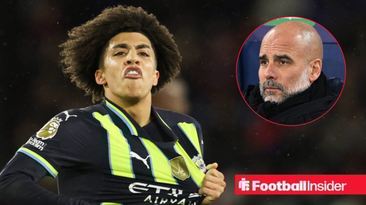 Man City duo Rico Lewis and Pep Guardiola