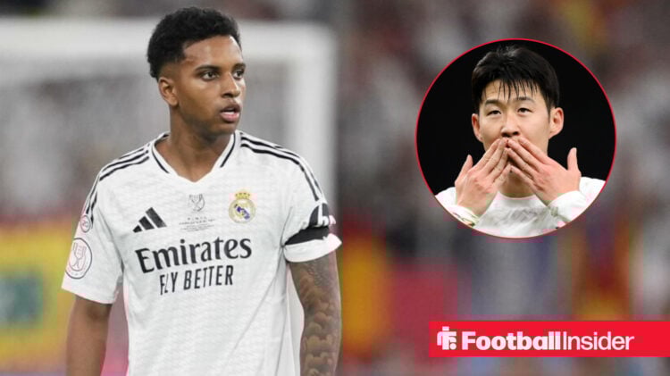 Real Madrid's Rodrygo and Tottenham's Son Heung-min