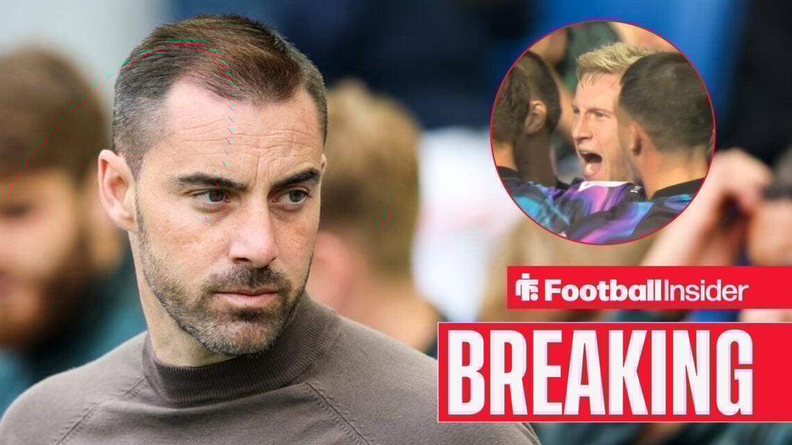 Ruben Selles watching as Ross McCrorie celebrates against Sheffield United