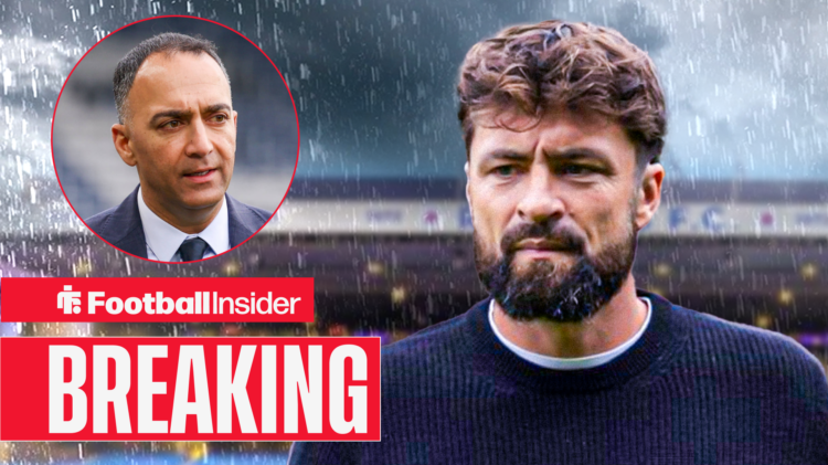 Rangers manager Russell Martin looking sad and vice-chairman Paraag Marathe looking unsure