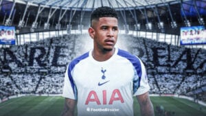 Savinho in Tottenham Hotspur's home kit