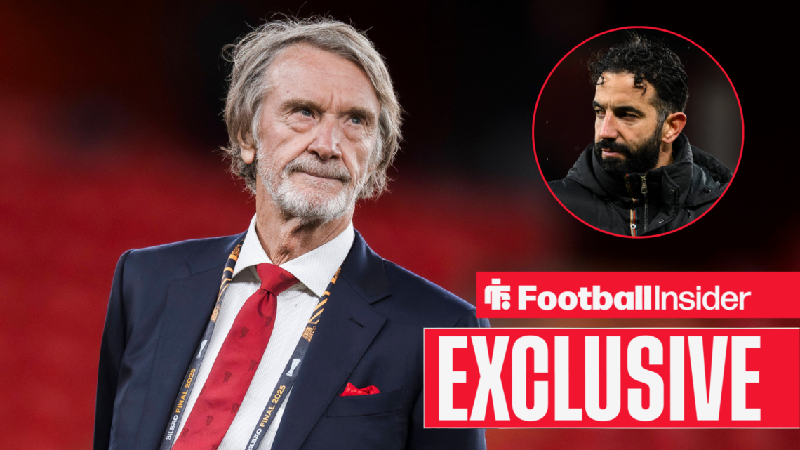 Sir Jim Ratcliffe at the Europa League final with Ruben Amorim included in a circular inset