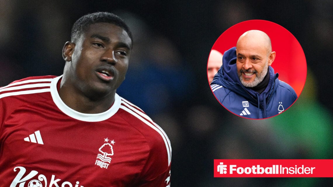 Nottingham Forest striker Taiwo Awoniyi and boss Nuno Espirito Santo