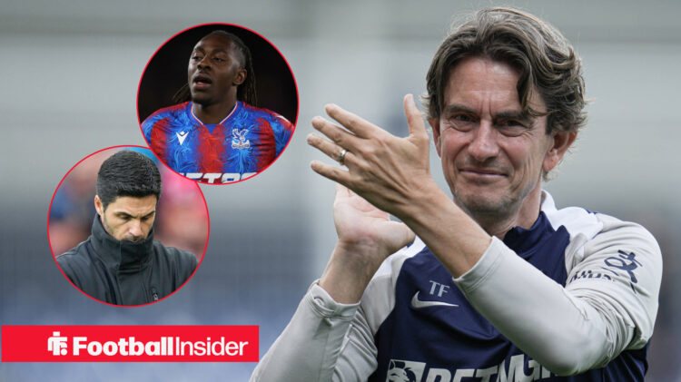 Tottenham boss Thomas Frank, Arsenal boss Mikel Arteta, Crystal Palace star Eberechi Eze