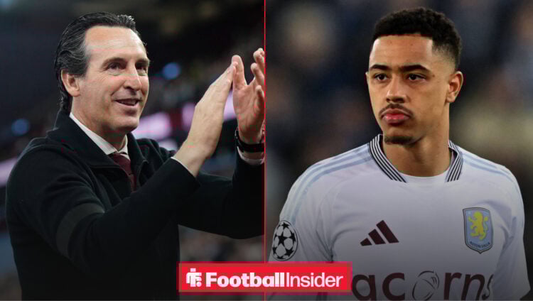 Unai Emery clapping and Jacob Ramsey