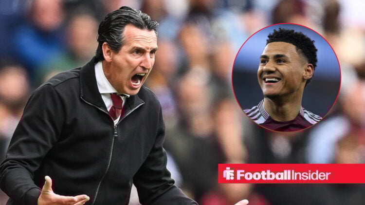 Unai Emery and Ollie Watkins of Aston Villa