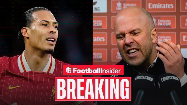 Liverpool captain Van Dijk alongside an angry Arne Slot