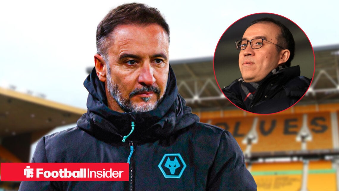 Vitor Pereira on the Molineux touchline with Jeff Shi included in a circular inset