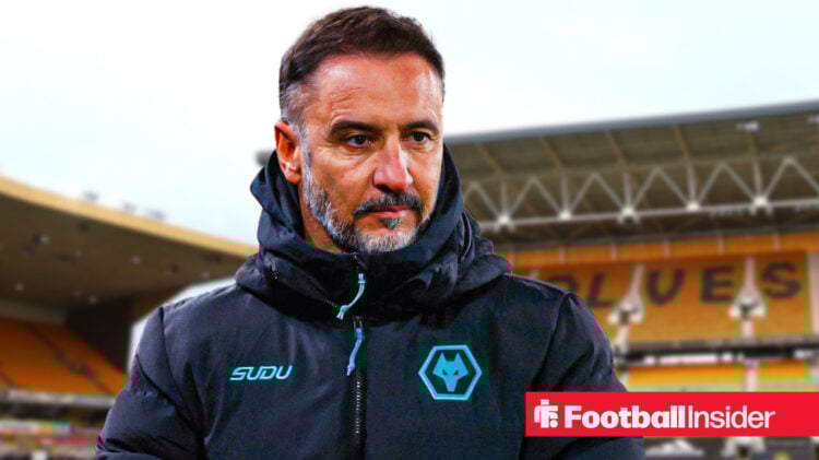 Wolves manager Vitor Pereira in front of Molineux stadium with his hands together looking serious