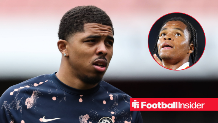 Wesley Fofana looking focused on the left with Rio Ngumoha looking grateful on the right