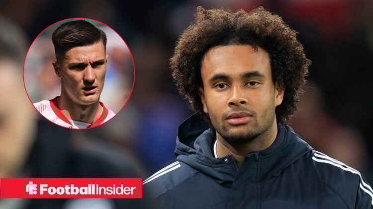 Joshua Zirkzee interacted with Benjamin Sesko at Man United