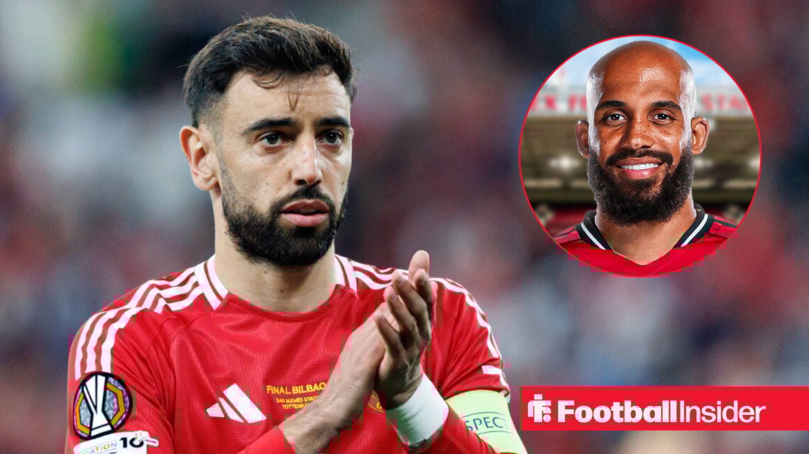 Bruno Fernandes and Bryan Mbeumo at Manchester United