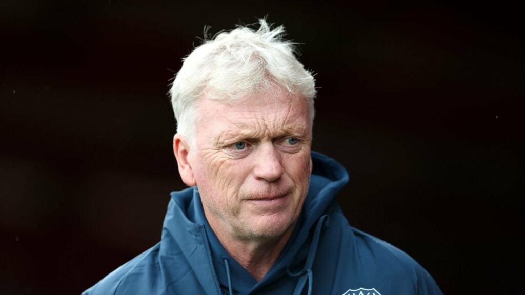 David Moyes with a concerned expression