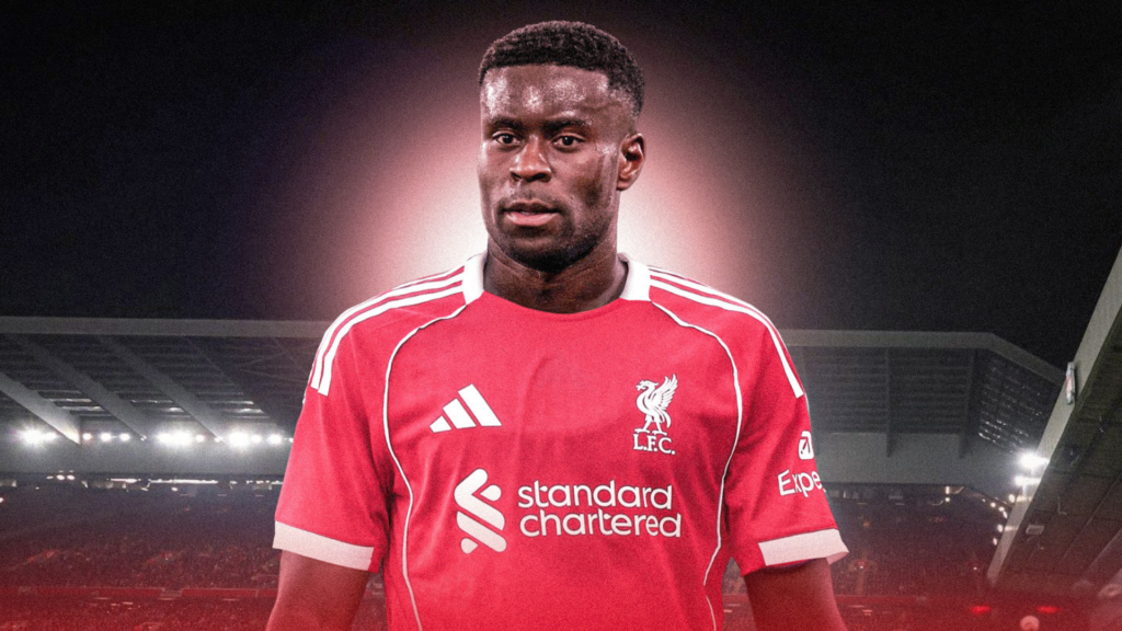 Marc Guehi in Liverpool's home kit
