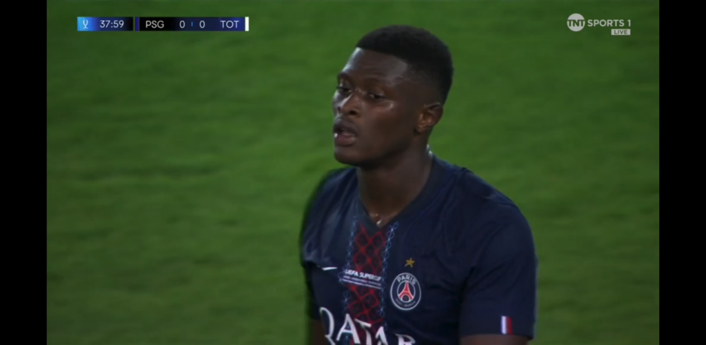 Nuno Mendes in action for PSG