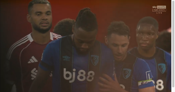 Antoine Semenyo makes his way off the pitch