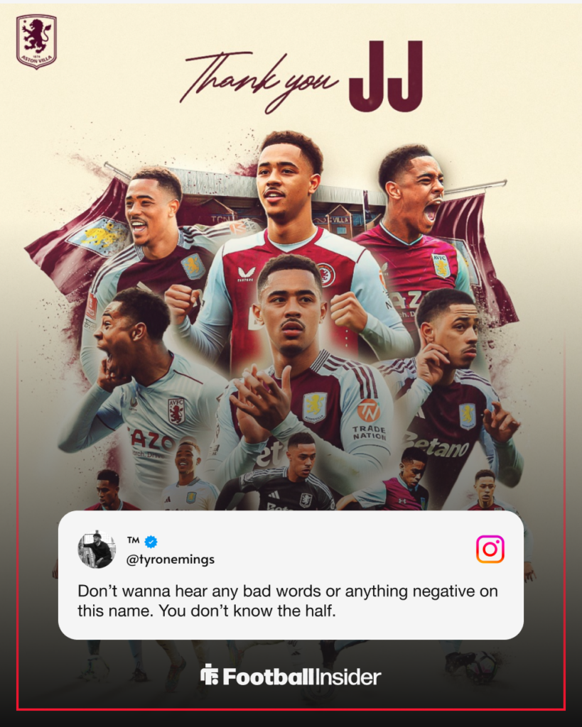 Tyrone Mings' Instagram story