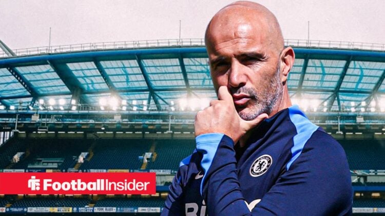 Enzo Maresca with a Stamford Bridge backdrop.