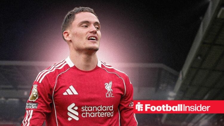 Florian Wirtz looks frustrated in action for Liverpool