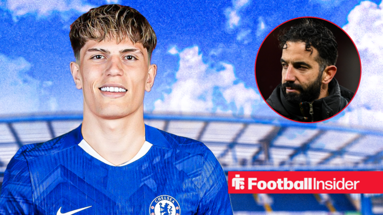 Alejandro Garnacho in Chelsea shirt with Ruben Amorim inset