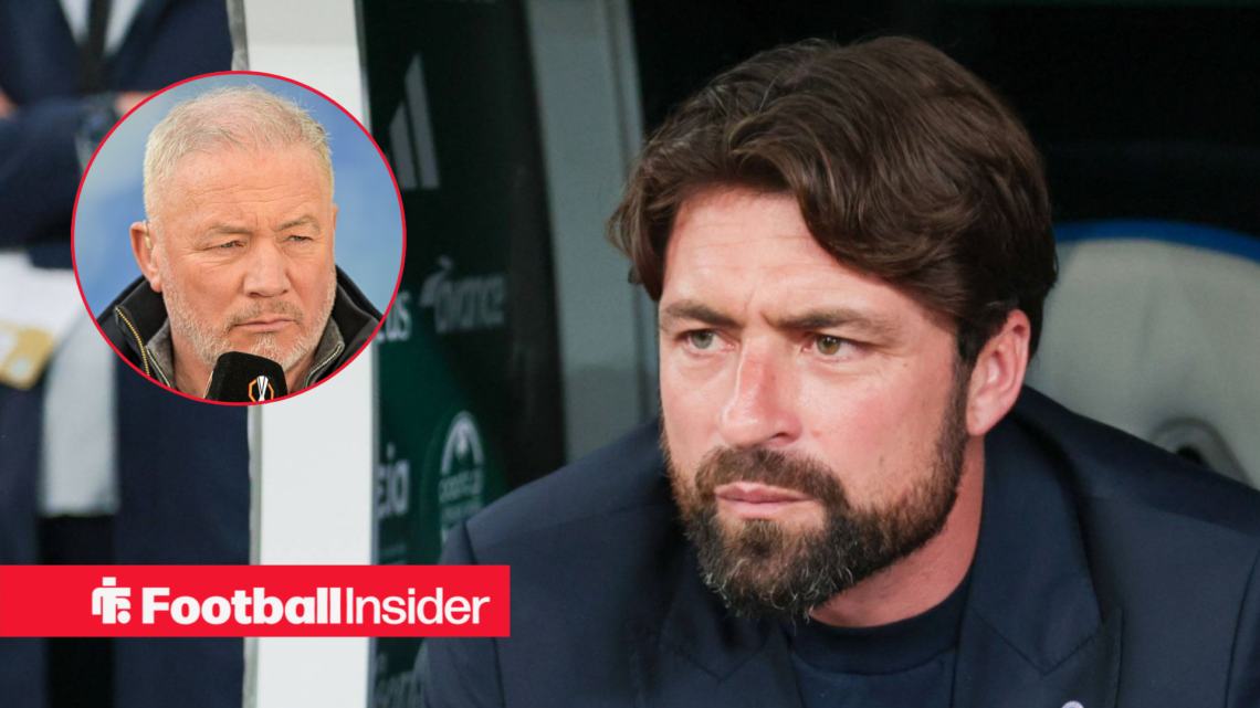 A stern Ally McCoist on the left staring down a focused Russell Martin on the right