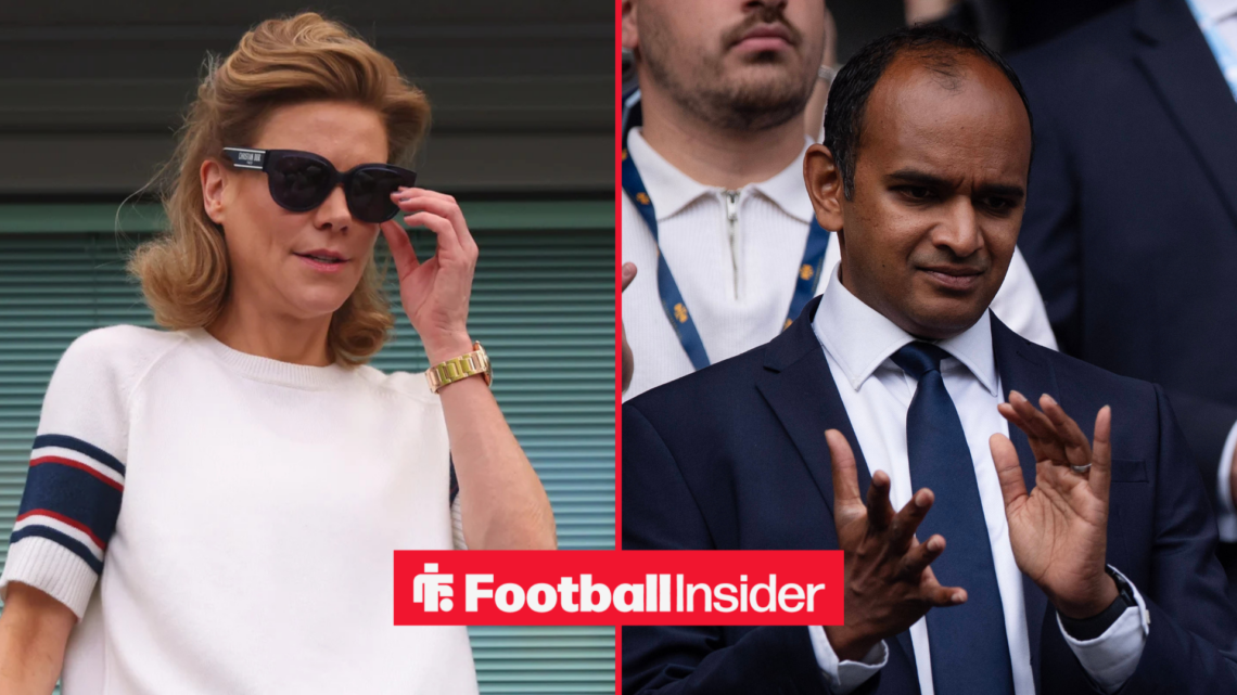 Amanda Staveley wearing sunglasses alongside Vinai Venkatesham clapping