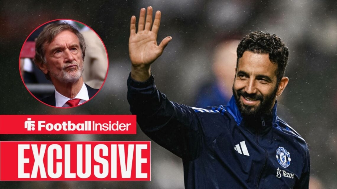 Ruben Amorim smiling with Jim Ratcliffe in a circular inset