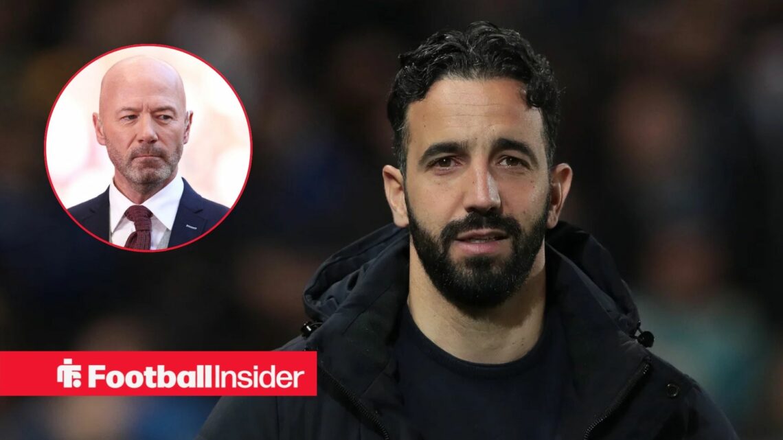 Ruben Amorim next to Alan Shearer in a circular inset