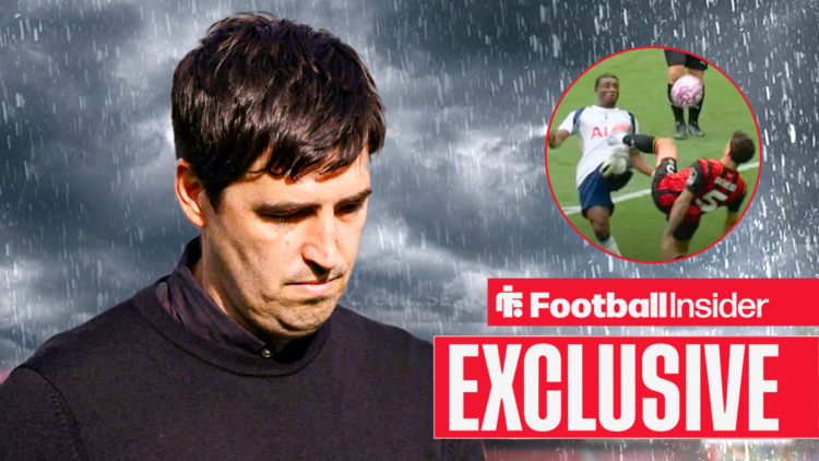 Andoni Iraola in the pouring rain, Mohammed Kudus in a circular inset
