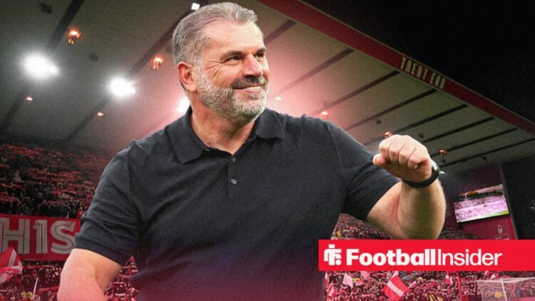 Nottingham Forest manager Ange Postecoglou against a back drop of the City Ground.